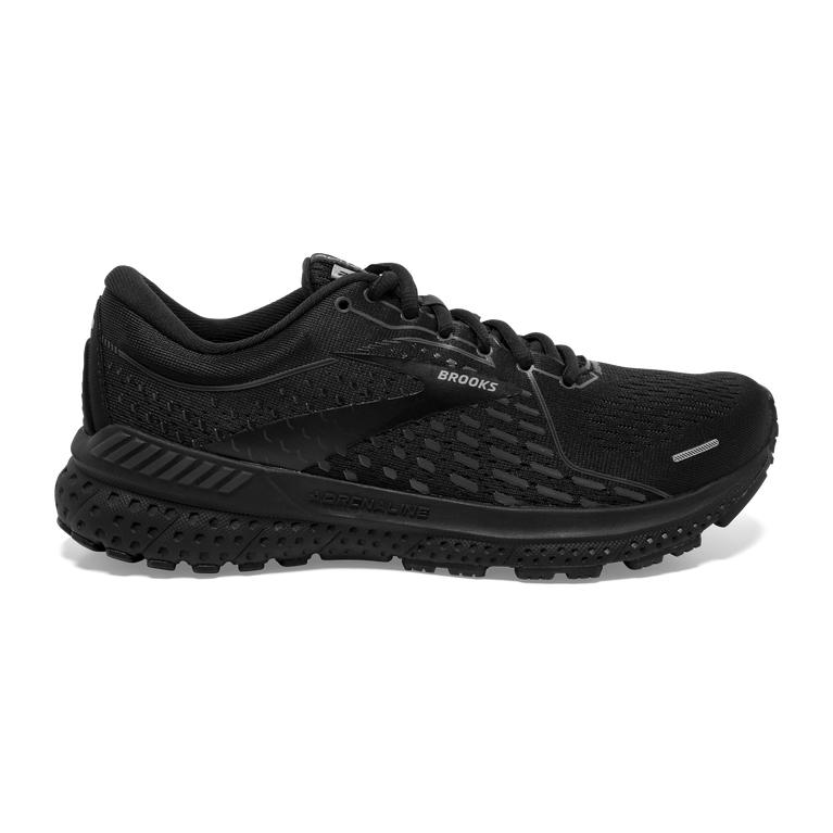 Brooks ADRENALINE GTS 21 Road Running Shoes Womens Sale - Black/White/Charcoal/Ebony (HZV597031)